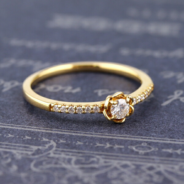 楽天市場】K18 ダイヤモンド フラワー リング 指輪 花 エタニティ