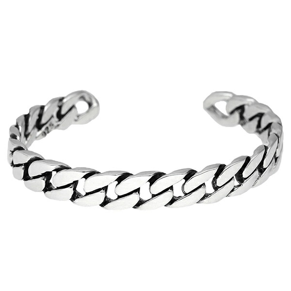 喜平チェーン バングル ブレスレット 腕輪 喜平 チェーン リンク 透かし 鎖 シルバーバングル シルバー925 アクセ ジュエリー 自分用 贈り物 シルバーアクセサリー 4面カット きへい チェーンバングル シンプル シルバーアクセ スターリングシルバー 腕回り 手首 手元 腕元｜アリゼ