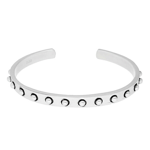 スタッズ シルバー バングル 鋲 スパイク パンク ブレスレット シルバーバングル 腕輪 シルバー925 細身 アクセ ジュエリー 自分用 贈り物 シルバーアクセサリー スタッズバングル ハード 定番 スターリングシルバー 腕回り 手首 手元 腕元 細め シンプル カジュアル ロック