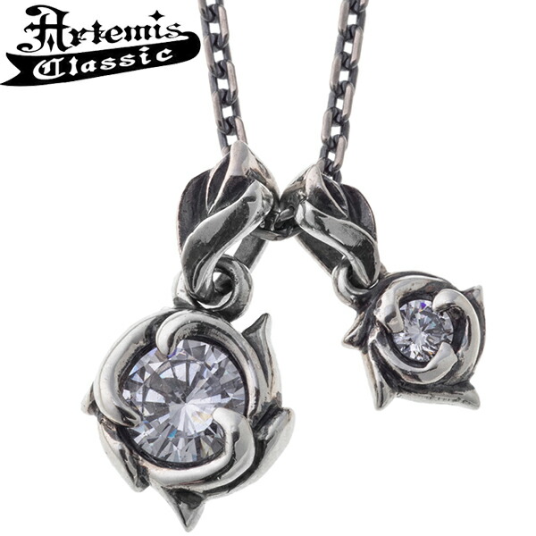 アルテミスクラシック ツインフローラルペンダント Artemis Classic チェーン付き シルバーペンダント シルバー925 一粒 シンプル 2連 花 フラワー メンズペンダント ペンダント ブランド プレゼント 人気 彼氏 おしゃれ
