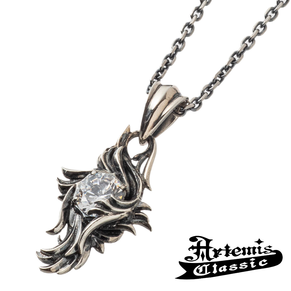 アルテミスクラシック フレアペンダント Artemis Classic チェーン付 シルバーネックレス フレア 炎 ネックレス 一粒石 ジルコニア クリア 白 シルバー925 メンズネックレス ペンダント ブランド プレゼント 首飾り 人気 彼氏 おしゃれ 12,705円
