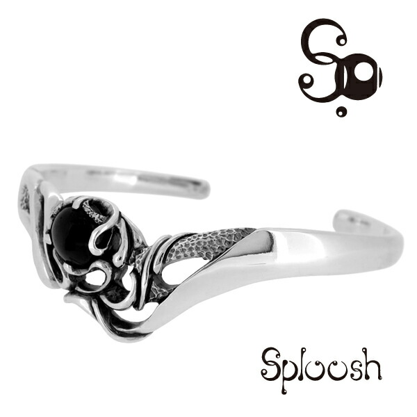 Sploosh BR-8 ブラックスター シルバーバングル ブレスレット 天然石 シルバーアクセサリー メンズ バングル 男性用 プレゼント 人気 シルバー925 シルバー925 おしゃれ 彼氏 スプルーシュ メンズブレスレット ブランド