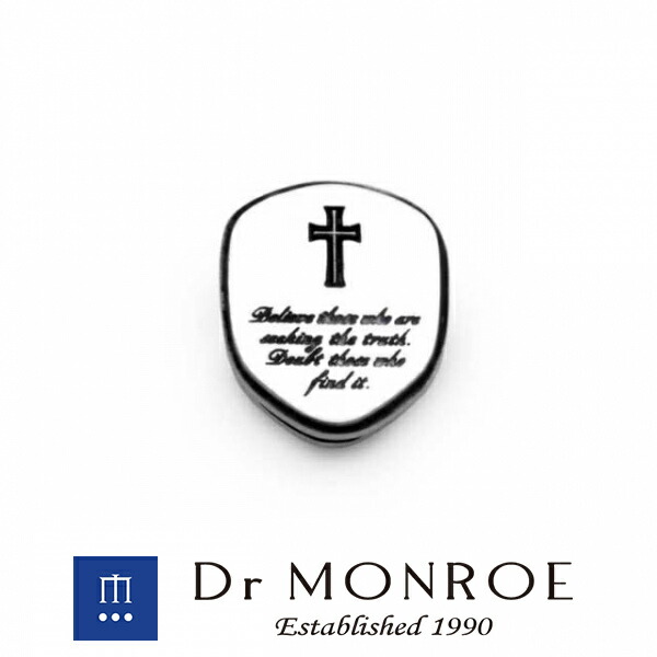 Dr MONROE ドクターモンロー リプレイサブルトッププレート (チェーンなし) 交換 付け替え 着せ替え クロス Dr MONROE ドクターモンロー 銀 シルバーアクセサリー ミニマルなデザイン・大人の深みとさり気なさが最高に引き立つアクセ 十字 英語 英字 英文 メッセージ