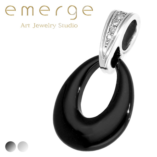 emerge エマージュ ドロップ オニキス ペンダントトップ チェーンなし シルバー ブラック ネックレストップ アクセサリーブランド emerge エマージュ シルバーアクセ メンズペンダント ペンダントヘッド ネックレスヘッド ユニセックス 男女兼用 黒 瑪瑙 ブラックオニキス