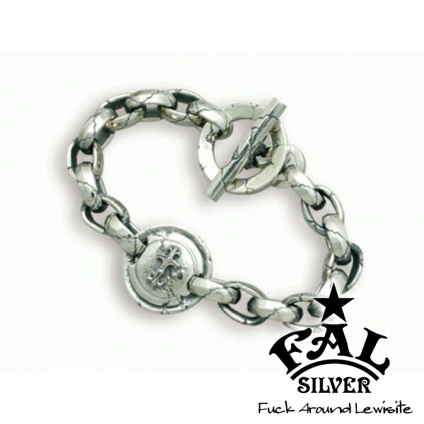 F.A.L BLCシングルコンチョブレスレットL ブレスレット ブラッドレスクロス コンチョ チェーン Tバー ブラッドレスクロス コンチョ チェーン Tバー エフエーエル Fuck Around Lewisite ファックアラウンドルイサイト ゴシックホラーの作風を追求する国内ブランド F.A.L