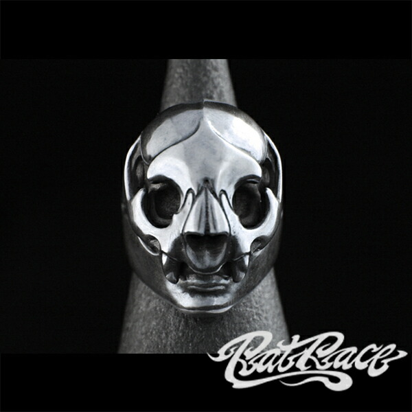 RAT RACE ラットレース R.A.W マスクドリング タイプ キャット シルバーリング 7～30号 リング 指輪 メンズ シルバーアクセサリー シルバーアクセ リング 指輪 メンズ スカル 骸骨 ネコ ドクロ シルバーリング ガイコツ Rat Another World ラットアナザーワールド