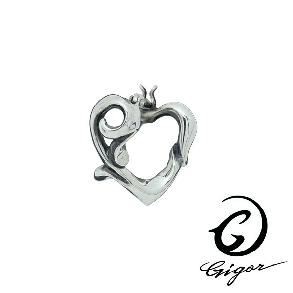GIGOR ジゴロウ ハーティションピアス 1P 片耳用 右耳用 ピアス フープピアス リングピアス シルバーピアス GIGOR ジゴロウ ブランド シルバー メンズピアス ブランド創立20周年シリーズ シルバー925 イヤリング 耳飾り ハート フープ 男性用 銀 シンプル プレゼント