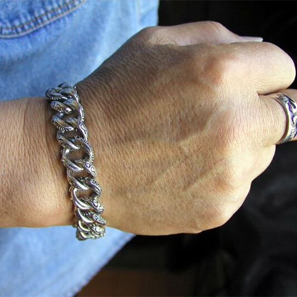 MLVINCE シルバーチェーンブレスレット メルヴィンス　メルビンス 楽天市場】Give Me a Wing インフィニティ ブレスレット 喜平 中太 19