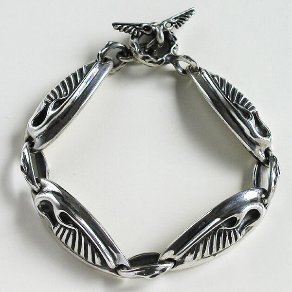 Give Me a Wing プレート ブレスレット 21.5cm シルバー メンズ シルバー925 ロック 腕輪 シルバーアクセ ブレス ハード メンズブレスレット パンク 記念日 ギフト 太め ごつい 誕生日 翼 a ウィング Give プレゼント