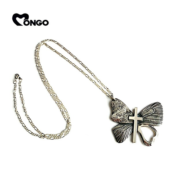 MONGO クロス バタフライ ネックレス チェーン付き 蝶 シルバー ペンダント シルバーネックレス メンズ ペンダント シルバーアクセサリー 彼氏 レディース 人気 レディース プレゼント 誕生日 彼女 シルバー925 モンゴ メンズ おしゃれ 銀