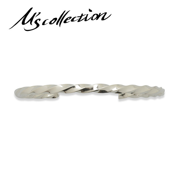 M's collection エムズコレクション ファインツイストワイヤーバングル バングル シルバーバングル ツイスト シルバー925 シルバー ブレスレット ブレス ねじり メンズ レディース 腕飾り ブランド 人気 ストリート おしゃれ｜アリゼ