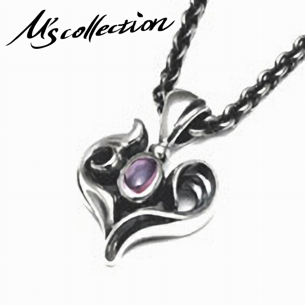 M's collection エムズコレクション シルバー925 ハート シンセティックピンクサファイア 国産 日本製 有名ブランド アクセサリー ギフト おしゃれ レディース 誕生日 記念日 プレゼント 女性 彼女 ペンダント シルバーネックレス チェーン付き 首飾り メイドインジャパン