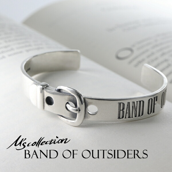 M's collection エムズコレクション OFF THE WALL BAND OF OUTSIDERS バングル シルバー925 シルバーアクセサリー 腕輪 ブレスレット ベルト バックル メッセージ 英字 平打ち 鏡面 メンズ 男性 彼氏 夫 誕生日 記念日 プレゼント ブランド 人気 ストリート|アリゼ