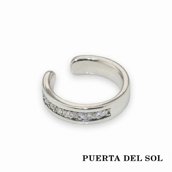 PUERTA DEL SOL フラット ストーン イヤーカフ シルバー950 ユニセックス シルバーアクセサリー 銀 アクセサリー 銀 人気 ブリタニアシルバー おしゃれ ブリタニアシルバー ギフト SV950 SV950 ブランド プレゼント おしゃれ｜アリゼ