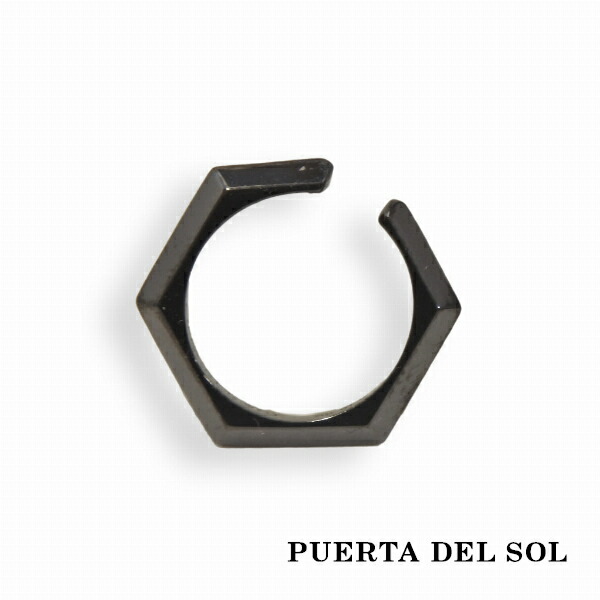 PUERTA DEL SOL シャープエッジ イヤーカフ ブラック シルバー950 チタンコーティング ユニセックス シルバーアクセサリー SV950 チタンコーティング シルバーアクセサリー おしゃれ 人気 SV950 おしゃれ プレゼント ギフト 銀｜アリゼ