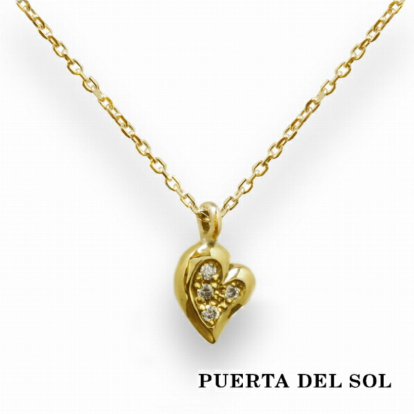 PUERTA DEL SOL トランプ イエローゴールド ハート ネックレス(チェーン付き) イエローゴールド K18 18金 ユニセックス アクセサリー プレゼント 人気 チェーン付き チェーン付き 首飾り おしゃれ ゴールドアクセサリー ギフト 人気｜アリゼ