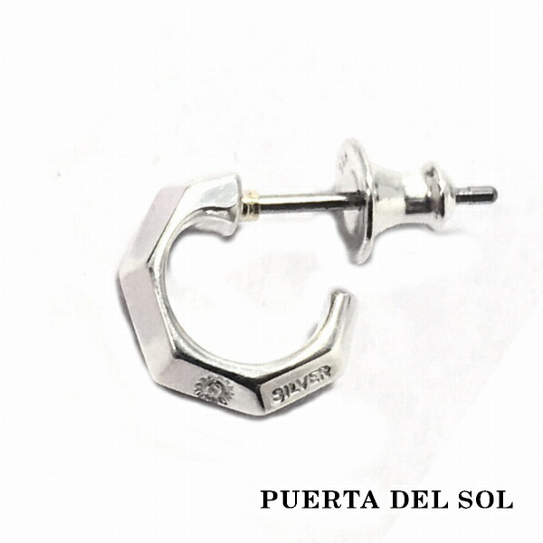 PUERTA DEL SOL エッジ シャープ 流線 シルエット ピアス シルバー950 ユニセックス 銀 プレゼント ブランド ブランド シルバー950 イヤリング シルバーアクセサリー アクセサリー ユニセックス 人気 ギフト SV950 SV950
