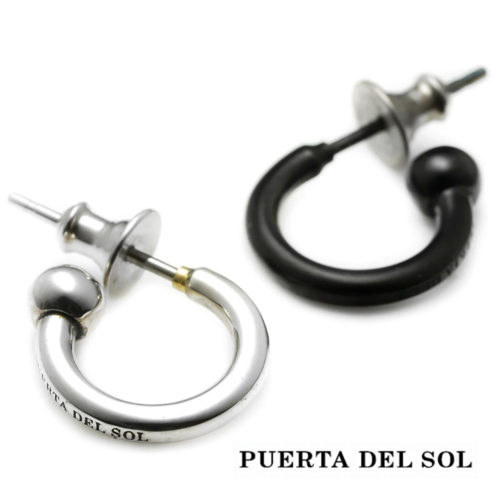 PUERTA DEL SOL シルバー 950 ピアス メンズ レディース シンプル 1P 片耳用 フープピアス フープ リングピアス ハーフフープ シンプルピアス シルバーピアス 男性 女性 彼氏 彼女 ユニセックス 誕生日 記念日 プレゼント 人気 おしゃれ ナチュラル きれい さりげない
