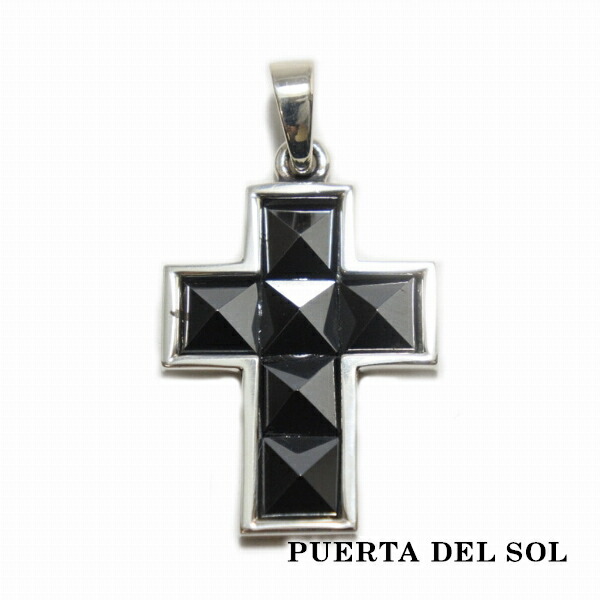 PUERTA DEL SOL ヘマタイト スタッズクロス ペンダント(チェーンなし) ヘマタイト シルバー950 ユニセックス シルバーアクセサリー ペンダントヘッド ギフト ペンダントヘッド ブリタニアシルバー シルバーペンダント 人気 プレゼント 銀|アリゼ