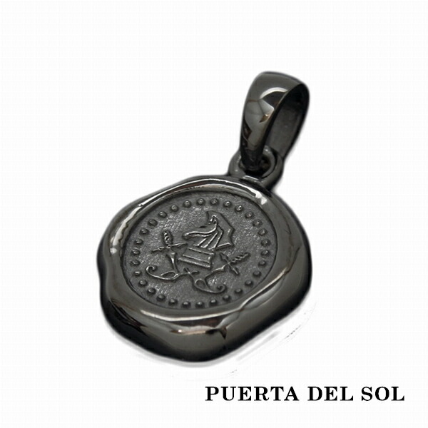 PUERTA DEL SOL Sealing Stamp Black シーリングスタンプ ペンダント(チェーンなし) ブラック シルバー950 ネックレストップ ブラック シルバー950 銀 シルバーアクセサリー ユニセックス ブリタニアシルバー 銀
