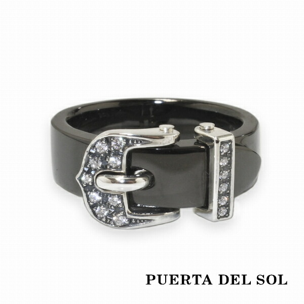 PUERTA DEL SOL ベルト バックル リング(7号～23号) ブラック シルバー950 チタンコーティング ユニセックス 銀指輪 ブリタニアシルバー シルバーアクセサリー 銀 銀指輪 レディースリング 人気 ブリタニアシルバー メンズリング 銀
