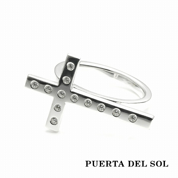PUERTA DEL SOL Destroy 破壊 クロス 十字架 リング(7号～23号) ジルコニア シルバー950 シルバーリング アクセサリー ギフト 指輪 ブランド ブリタニアシルバー SV950 アクセサリー SV950 銀 銀指輪 指輪 人気