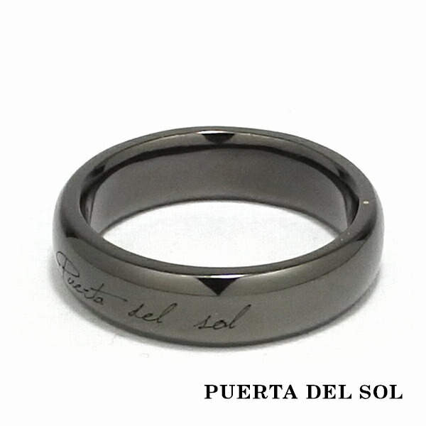 PUERTA DEL SOL Harf Round 細身 シンプル ブラック ハーフラウンド リング(7号～23号) プレゼント 指輪 シルバー950 銀 銀指輪 SV950 シルバーアクセサリー シルバー950 ユニセックス ブラック SV950 銀｜アリゼ