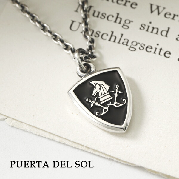 楽天市場】PUERTA DEL SOL ロゴ エンブレム ネックレス シルバー