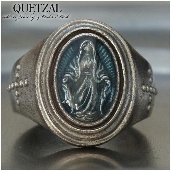 Quetzal スモールマリアオーバルリング シルバーリング 5号~13号 ブランド リング シルバー925 メンズ ケツァール Quetzal 100年後のアンティークを目指したクリエイションブランド ケツアール アンティーク ヴィンテージ ゴシック ロココ 唐草 アラベスク 指輪 建築 美術|アリゼ