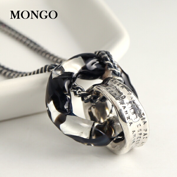MONGO 流線 2連リング ネックレス シルバー925 ガラス ペンダント シルバーネックレス スペイン語 愛 ナチュラル 夫 クール 人気 男性 ハード MONGO ハード ガラス 記念日 リング 流線 透明 シンプル プレゼント 勇気 英字 平和