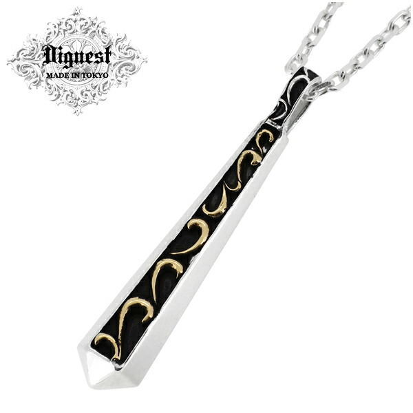 Dignest Arabesque Stick ディグニスト シルバー925 シルバー メンズ ネックレス ペンダント アラベスク シルバー925 ネックレス メンズ Dignest ディグニスト アラベスク スティック シルバー CUALのアラベスクをあしらった六角柱型のシルバーネックレス 六角 No pain｜アリゼ