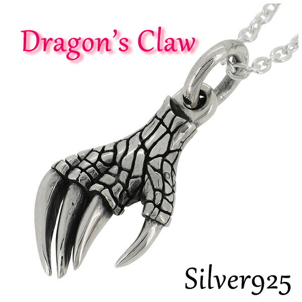ドラゴンのカギ爪 シルバーペンダント チェーンなし シルバー925 銀 メンズ ネックレス ペンダント シルバーアクセサリー シルバーアクセ シルバーネックレス シルバーペンダント メンズアクセ ハード 爪 クロー 恐竜 ダイナソー メンズ ネックレス ペンダント シルバー925
