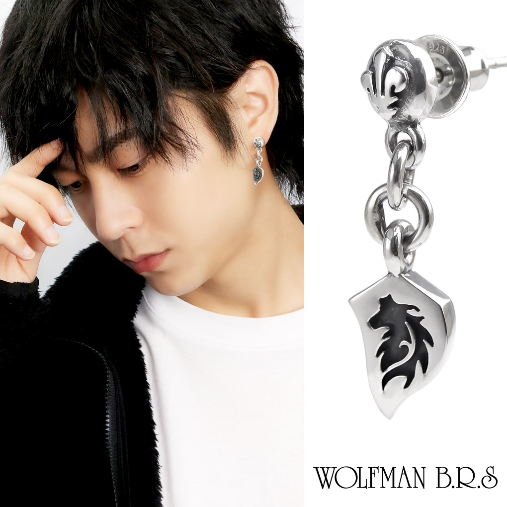ウルフマン ピアス 楽天市場】ウルフマン BRS ウルフ ヘッド プレート チャーム シルバー