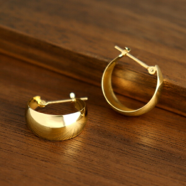 K18 ゴールド フープ ピアス 2P 両耳用 7mm&times;15mm 18金 18k フープピアス ゴールドピアス シンプル 大きめ レディースアクセサリー Women's Jewelry Ladies 贈り物 YG イエローゴールド ゴールドピアス 華やか 定番 スタンダード K18 18金 18k 地金 リングピアス 太め｜アリゼ