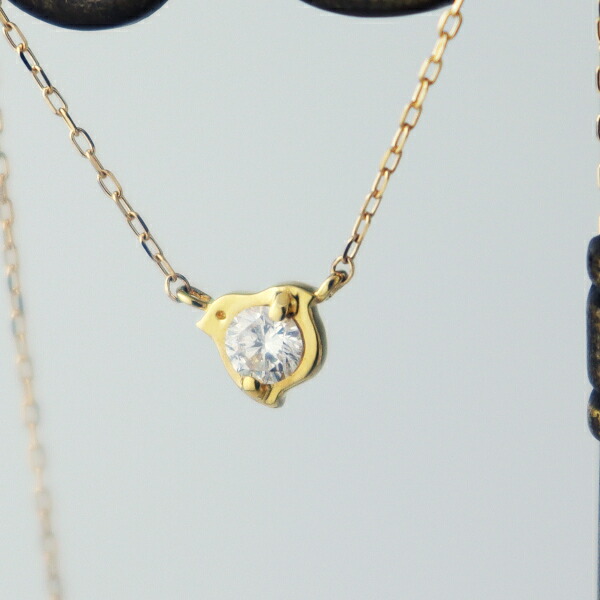k18 ダイヤモンドネックレス　アニマルモチーフ 楽天市場】K18 天然 ダイヤモンド 小鳥 ネックレス 18金 18k