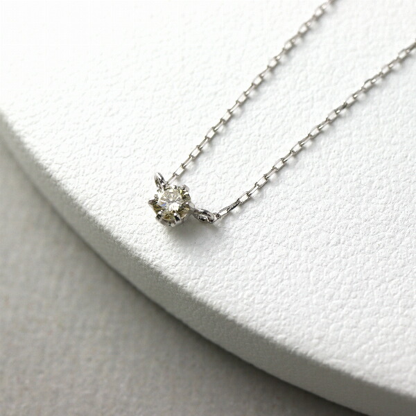K18 一粒 ダイヤモンド ホワイトゴールド ネックレス 18金 18k 一粒ダイヤ 6本爪 0.1ct 天然 レディースアクセサリー Women's Jewelry Ladies 贈り物 天然石 誕生石 4月 ゴールドネックレス ダイヤモンドネックレス 大人 上品 爪留め 一粒ネックレス 0.1カラット WG シンプル｜アリゼ