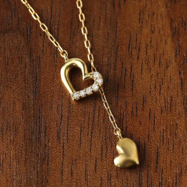 K18 ダイヤモンド ハート Y字 ネックレス ゴールド 18金 18k 天然 ダイヤ 繊細 きれい ダイヤモンドネックレス アニバーサリー 交際記念日 大人 人気 オフィス 女性 4月 お祝い 誕生日 YG プレゼント かっこいい イエローゴールド