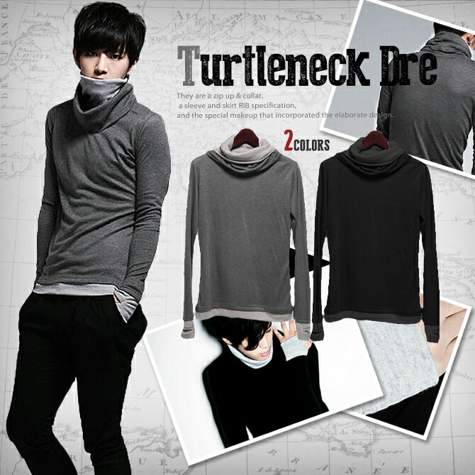 Alizee 2 Shirt Men Ron T Turtleneck Drape Layered Cut So Knit