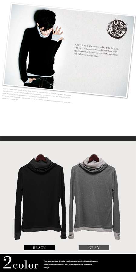 Alizee 2 Shirt Men Ron T Turtleneck Drape Layered Cut So Knit