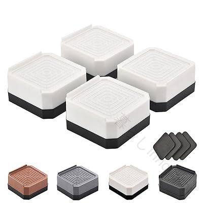 洗濯機用防振かさ上げ台 高さ調節可能 洗濯機 乾燥機 冷蔵庫用置き台 滑り止め付き 家具・床の傷防止 耐荷重約2000kg 異音振動吸収 テーブル角保護 自由連結 1セット4個据付脚IST001画像