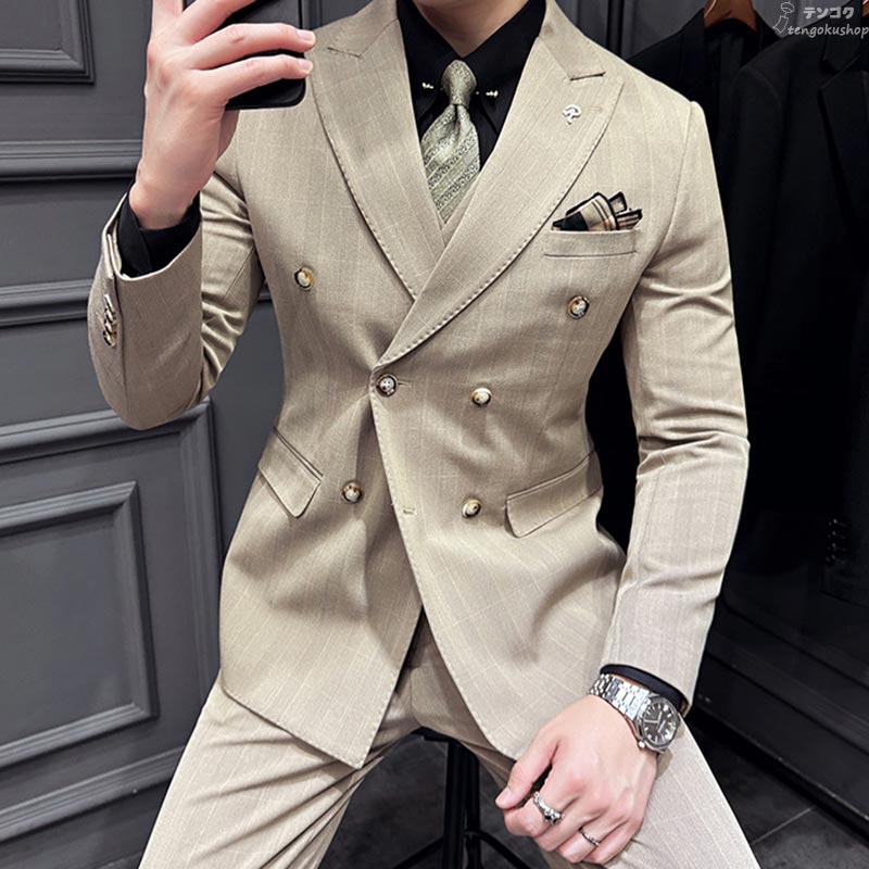 スリー天下太平 フォーマルスーツ ズボン下背広 メンズ 礼服 成人男性服 心地好い背広 成人男性 メンズ背広 冠婚葬祭 通い拝謁就活 かっこ良いススーツ 商行為背広 音楽会 事務所背広 リクルートスーツ 御祝い背広 フォーマル 貨物輸送無料 M L XL 2XL 4XL 5XL メンズファッション-スーツ・セットアップ-スーツ