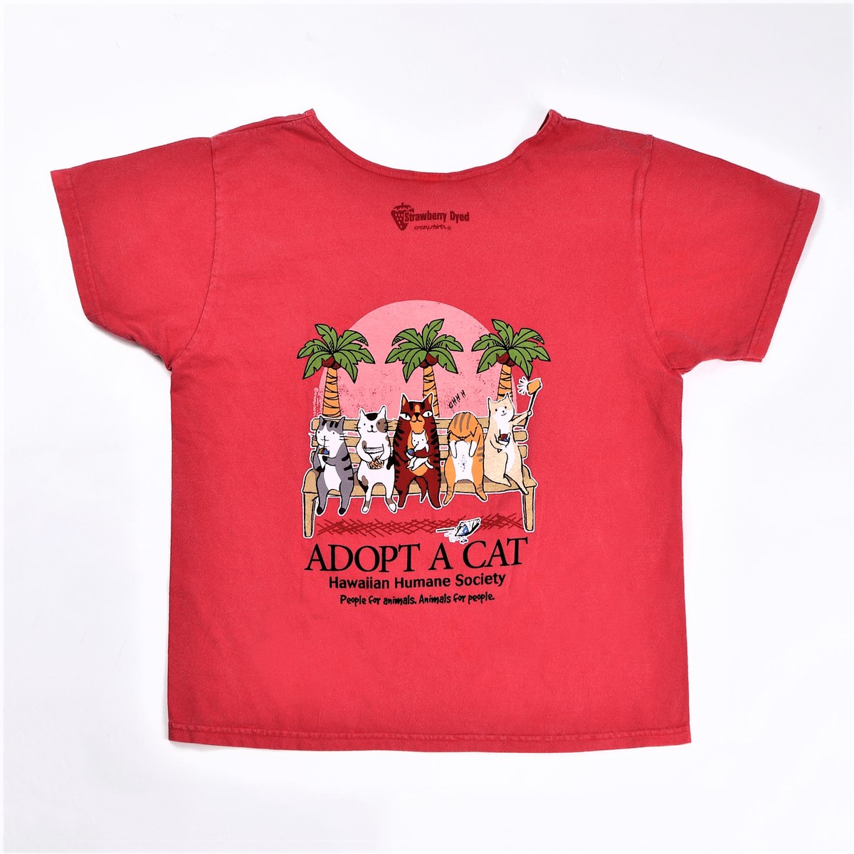 楽天市場 クレイジーシャツ ハワイ ストロベリー染め Adopt A Cat 猫 メンズ クルーネック Tシャツ All For You