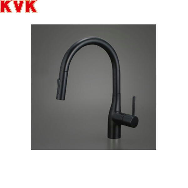 KM6061VECM5 KVK流し台用シングルレバー式シャワー付混合水栓 一般地仕様 マットブラック 送料無料()