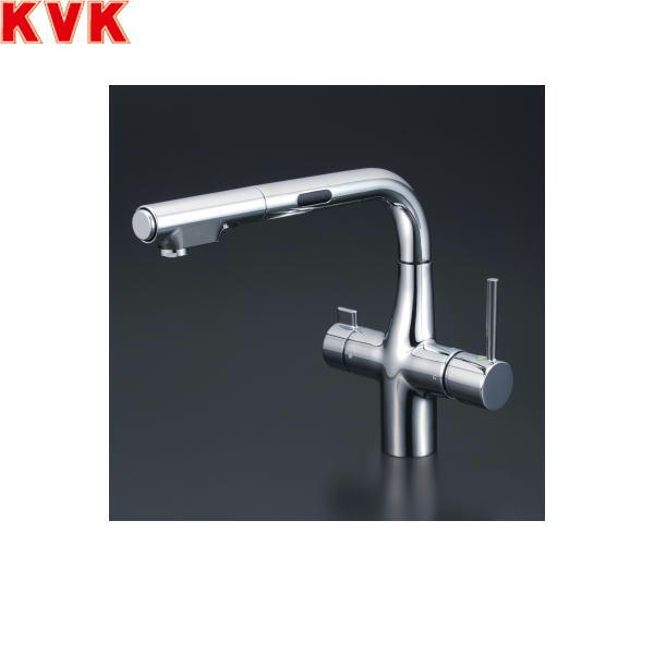 KM6131DEC KVKビルトイン浄水腕っ扱きシングルシャワー付練りあわせる栓 検出器付 独居室印字機 水栓本体のみ 貨物輸送無料()