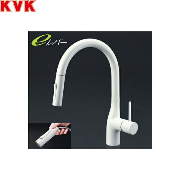 KM6061ZVECM4 KVKシングルシャワー付混合栓 寒冷地仕様 マットホワイト 送料無料()