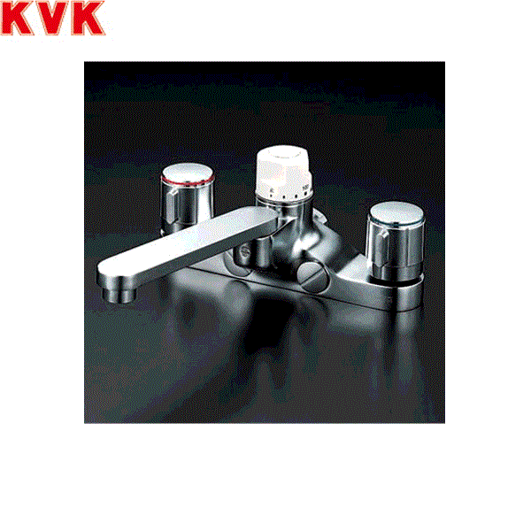 KM296Z KVKデッキ形定量止水付2ハンドル混合水栓 寒冷地仕様 送料無料()
