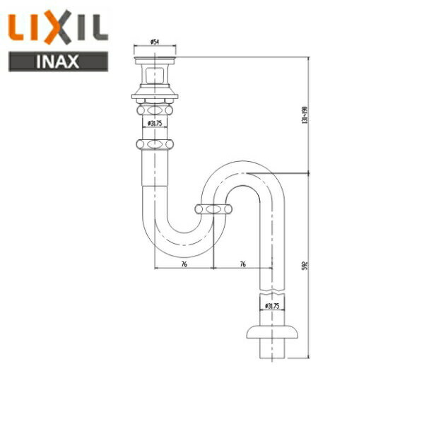 LF-105SAL リクシル LIXIL/INAX 排水金具 呼び径32mm・床排水Sトラップ 送料無料()