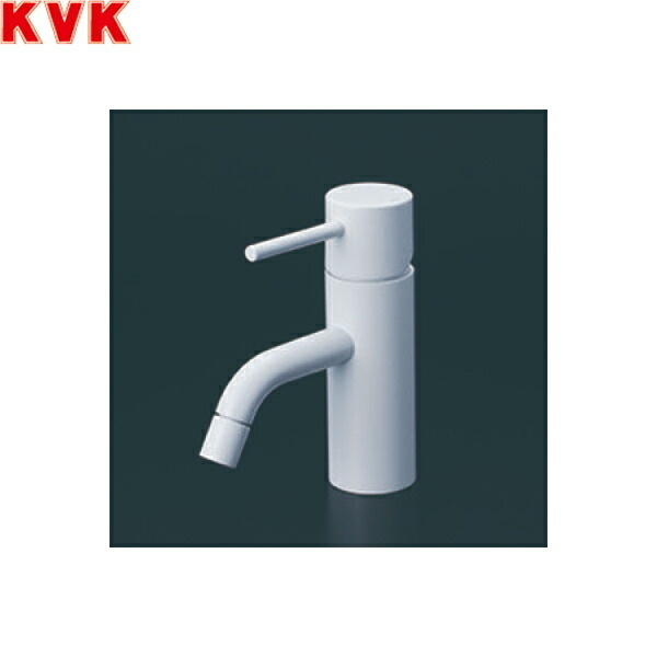 KM7051M4 KVK 洗面用 シングル混合栓 一般地・寒冷地共用 マットホワイト 送料無料()