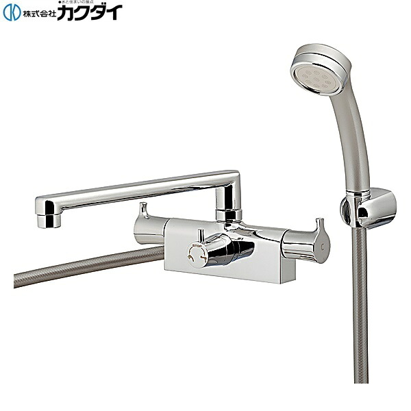 152-213 カクダイ KAKUDAI 2ハンドルシャワー混合栓 一時止水 送料無料()｜みずらいふ 21,136円