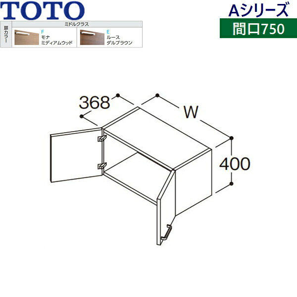 LWAS075ANA1 TOTO 洗面化粧台 Aシリーズ ウォールキャビネット 間口750mm ミドルクラス 送料無料()